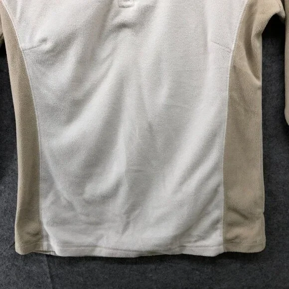 Columbia Lightweight 1/4 Zip Fleece Pullover Womens M Beige Tan Sweater - Picture 4 of 9